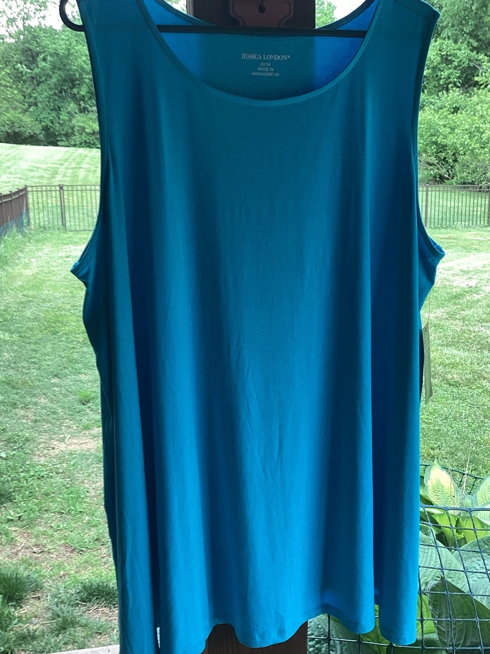 Jessica London Scoop Neck Tank Top in Teal - size 22/24 - teal
